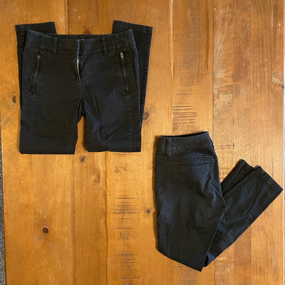 LOFT size 0 Black Chinos - 2 pairs!